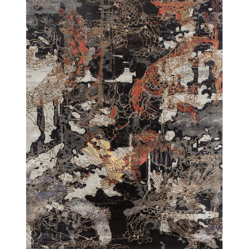Contemporary Hand Knotted Silk Area Rug