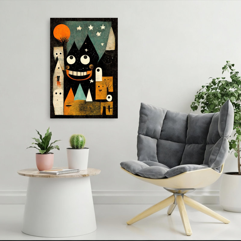 «Whimsical Nightscape Abstract Retro Landscape Nature», reproduction d'art mural, H 36 po x l 24 po