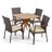 Jolien 4 - Person Acacia Wicker Patio Dining Set with Square Table , Cushions Included
