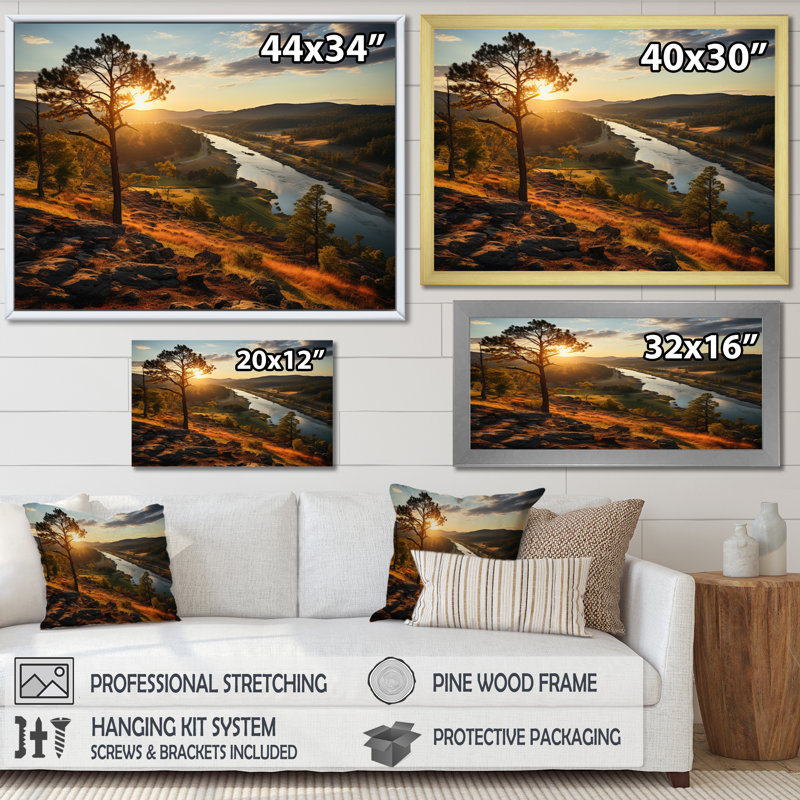 Alabama Country Landscape I - impression, H 12 po x l 20 po x P 1 po, Cadre photo noir