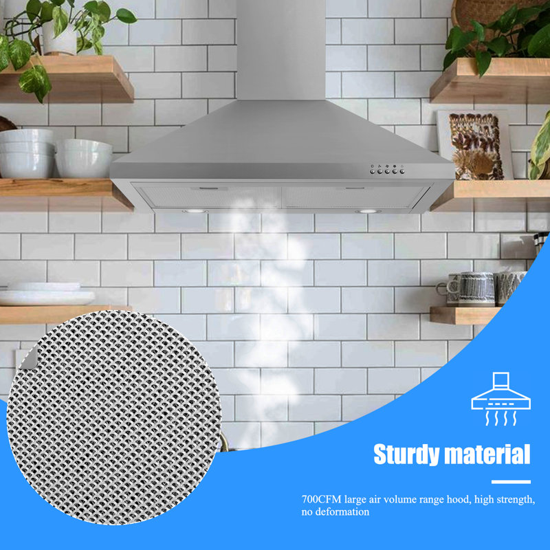 30 In. 750 Cfm Wall Mount Ducted Insert Range Hood In Stainless Steel