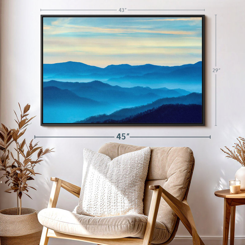 Nature "Art mural montagne enfumée", H 29 po x l 43 po