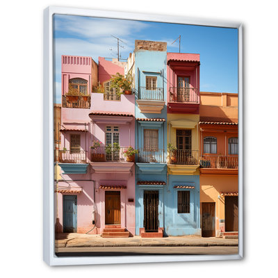 «Cuba Multicolor Street Charm», art mural paysage de Cuba