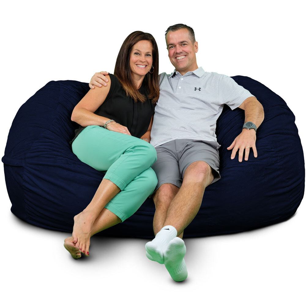 5' Large Bean Bag Chair with Memory Foam Filling and Washable Cover Camel  Brown - Relax Sacks