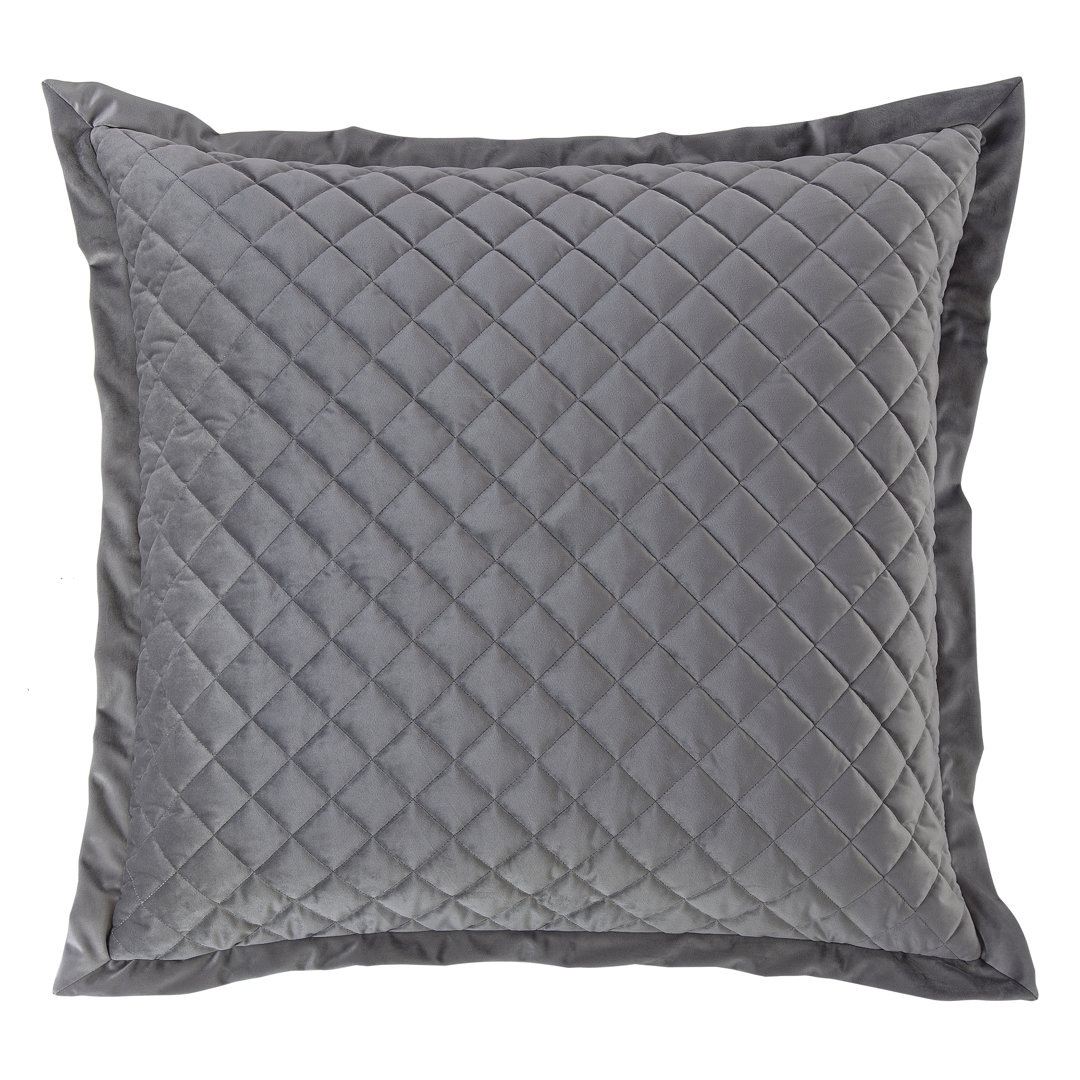 Velvet Diamond Solid Color Quilted Modern Contemporary 27x27 inch Euro Sham HiEnd Accents 