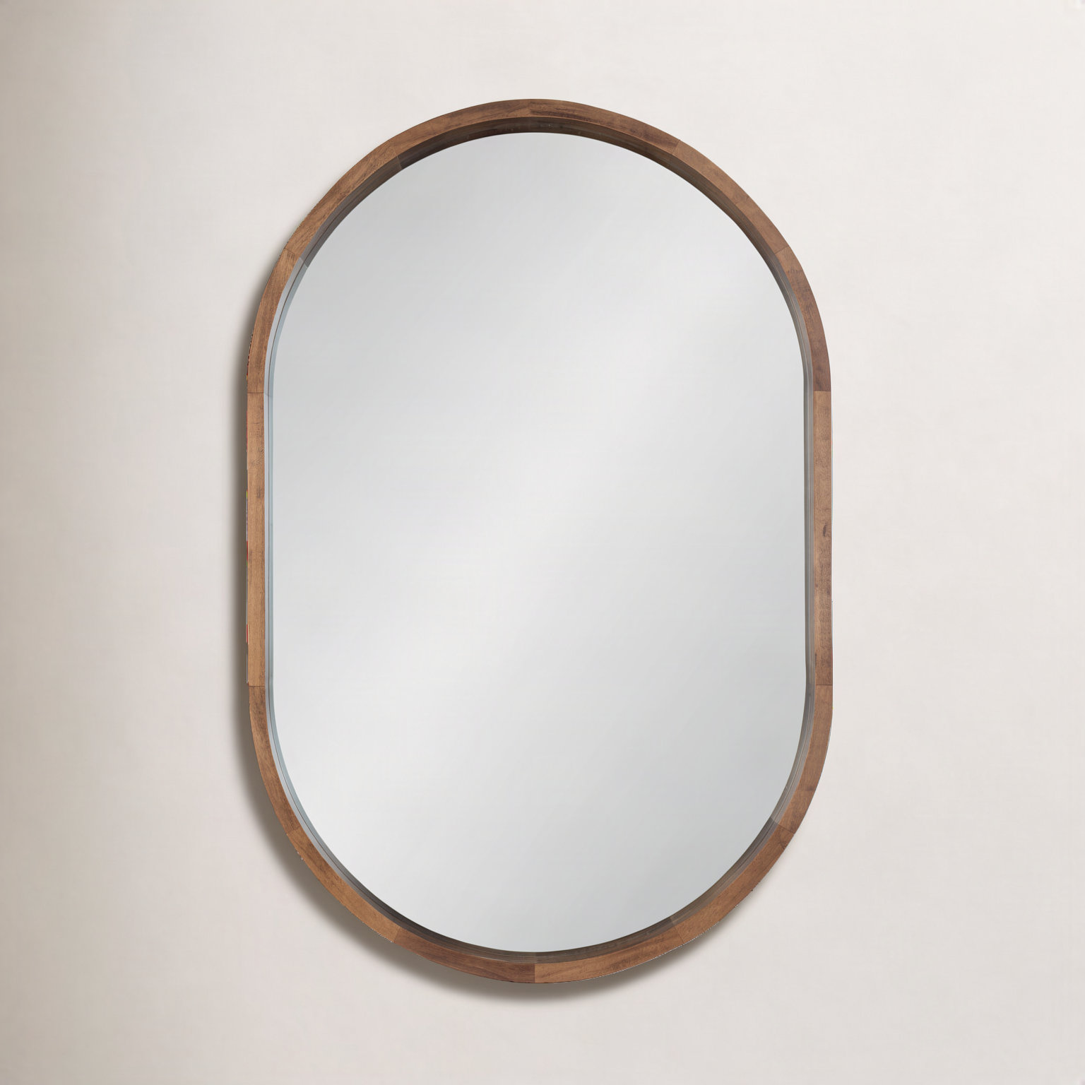 Roberts Solid Wood Flat Mirror, Rustic Brown