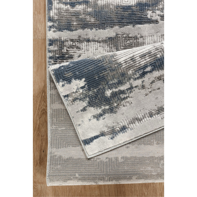 16,4 lb Tapis de 5 pi 3 po X 7 tailles, rectangulaire, et gris, conception abstraite, fait à la machine, style décontracté, 100%, teinture douce, et tapis profond Pet 87, po, tons de gris, tissé à la machine, art,