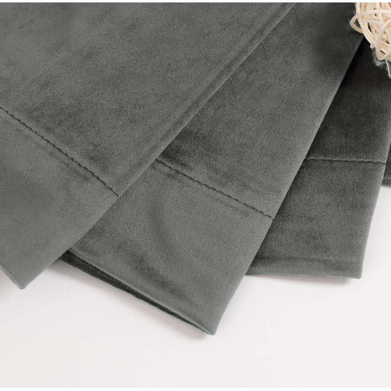 Rideau 100% velours occultant Luxury, L 52 po x L 96 po, Gris foncé