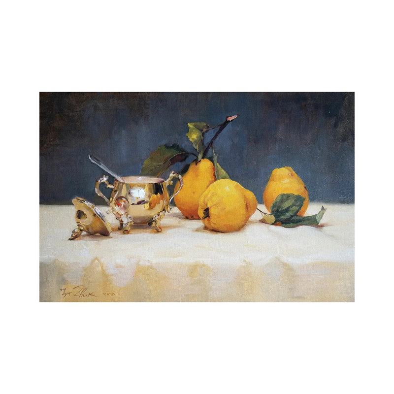 Still Life With Silver Sugar Bowl by Igor Zhuk - Wrapped Canvas Painting, 66.04 cm H x 45.72 cm W