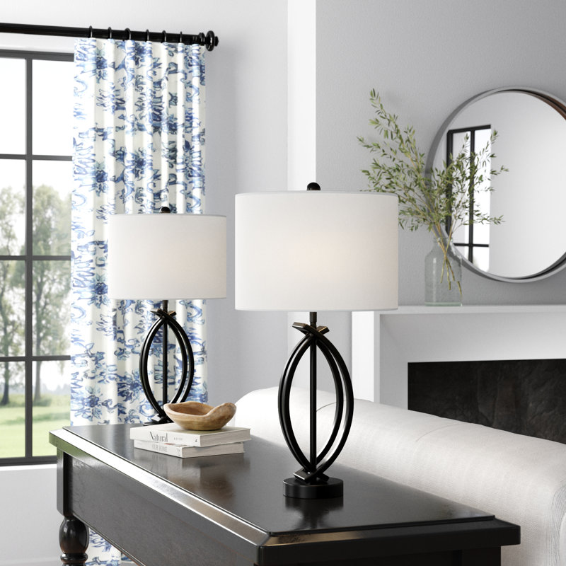 Burholme 26" Black Metal Industrial Table Lamp with 3-way Dimmable Light for Bedroom Nightstands, Living Rooms and Desks