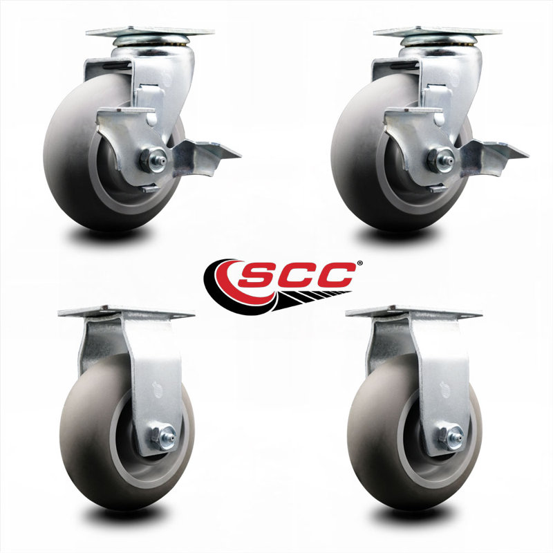 4-Piece Thermoplastic Rubber Caster Set