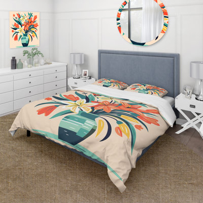 Ensemble de housse de couette Henri Matisse Boho Flower Bouquet III - Boho Pottery
