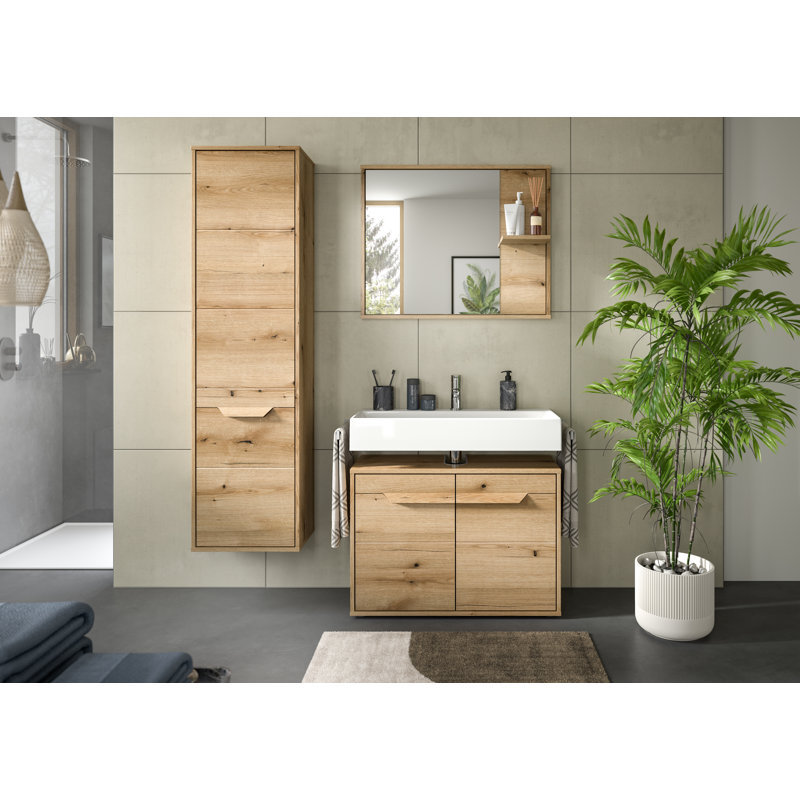 Zeno Rectangle Wall Mirror with Shelves
