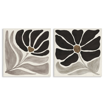 "Large Flower Modern", ensemble de 2 toiles d'art par Véronique Charron