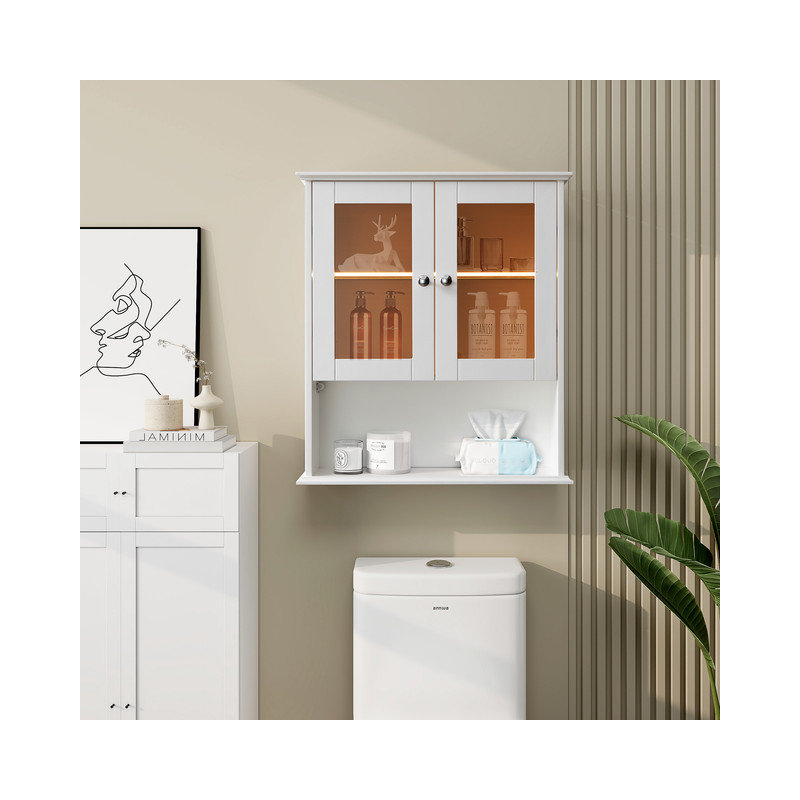 Armoire de salle de bain murale Camryn, Blanc