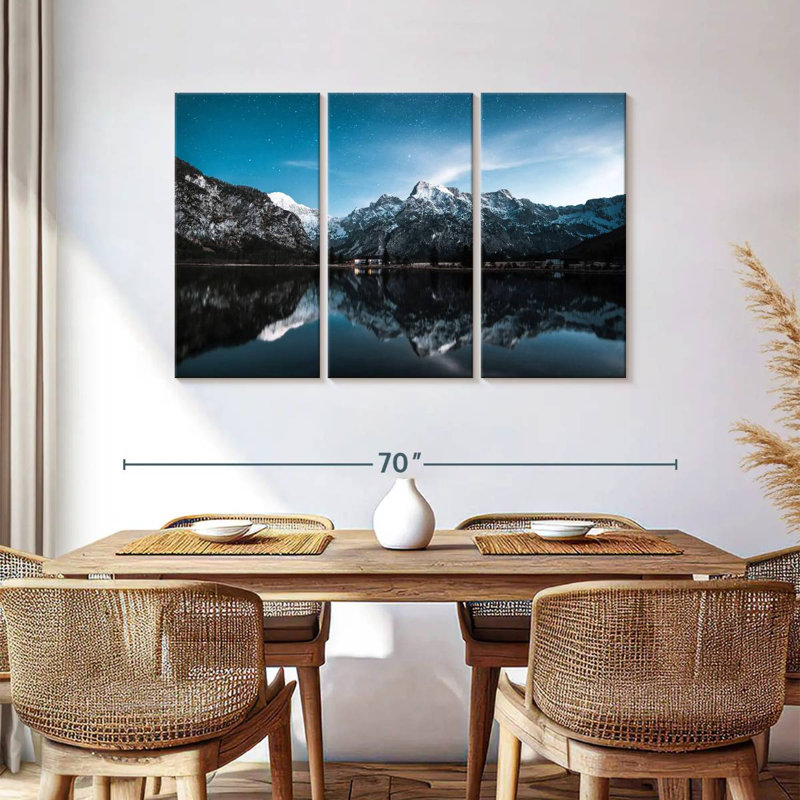 Alvord Snowy Mountain Peaks Reflection, H 36 po x l 57 po