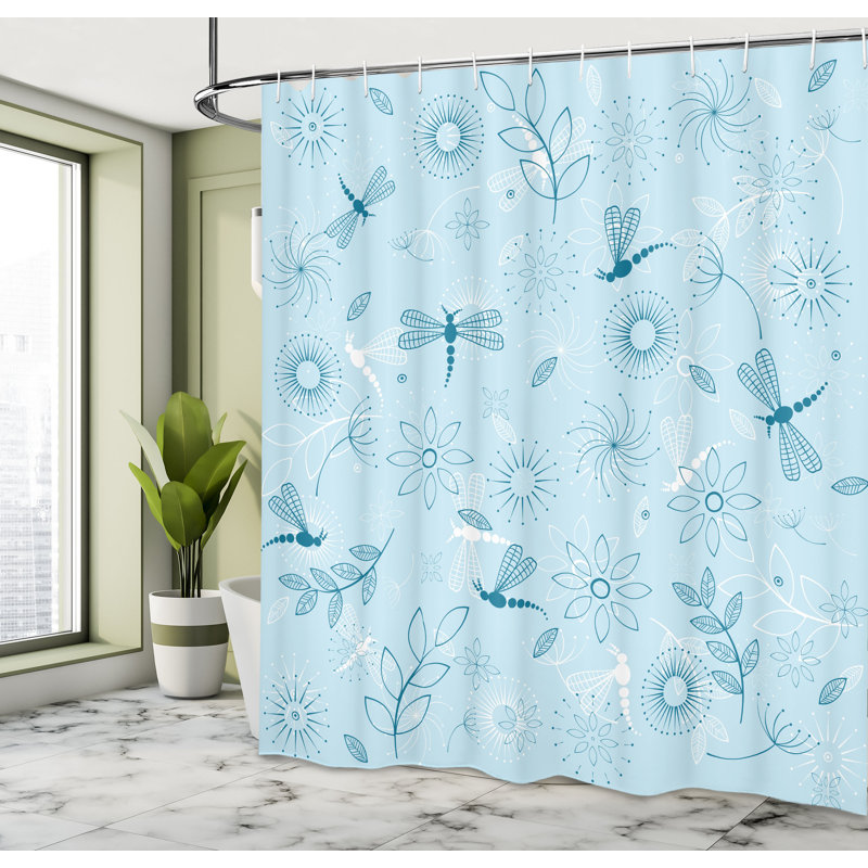 Shower Curtain with Hooks Included, 70"H x 69"W