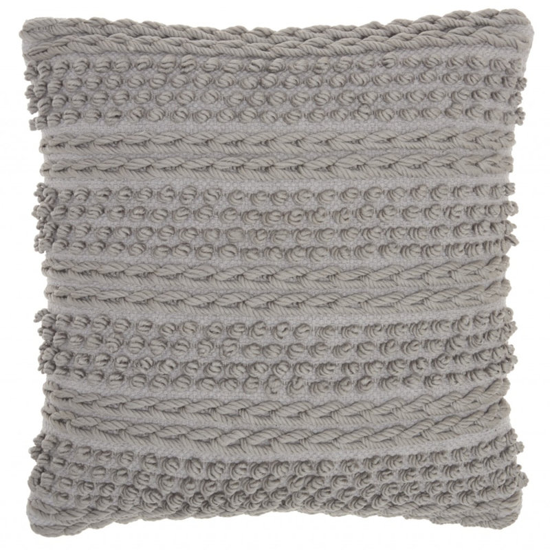  Square Pillow Cover & Insert, Light Gray