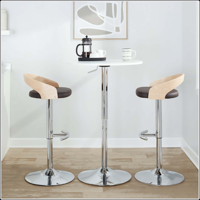 Tabouret de bar réglable, Argent, 1