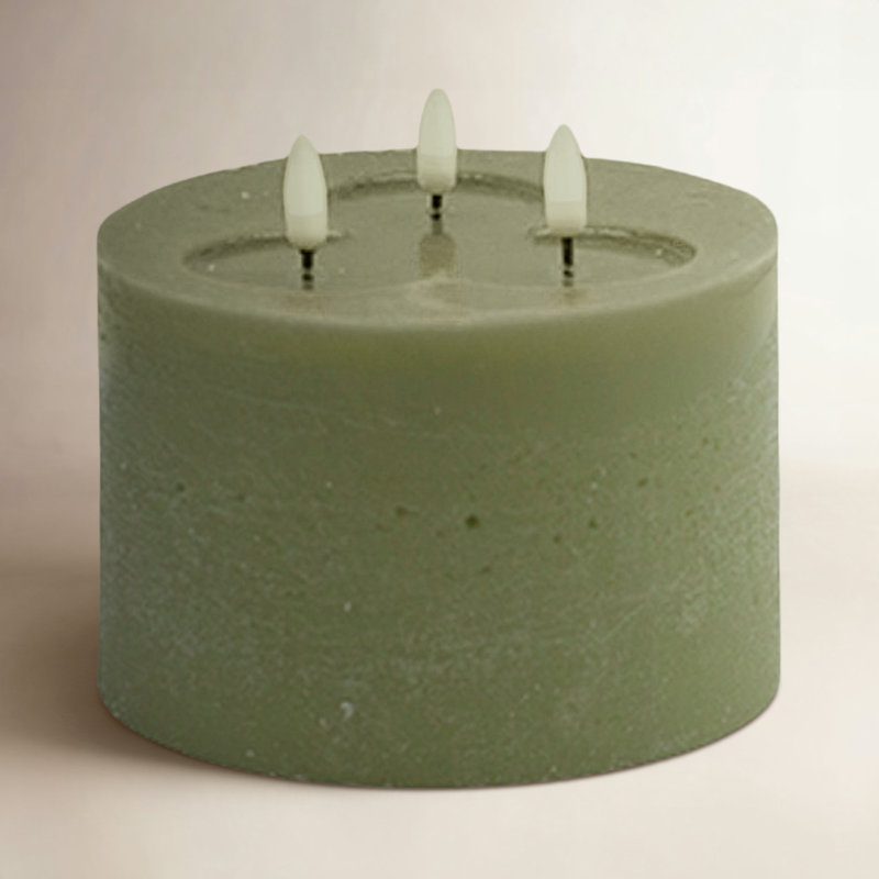 Petite bougie sans flamme 3 mèches, Vert