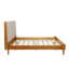 Lit en bois avec tête de lit tapissier, lit plateforme avec cadre de lit renforcé