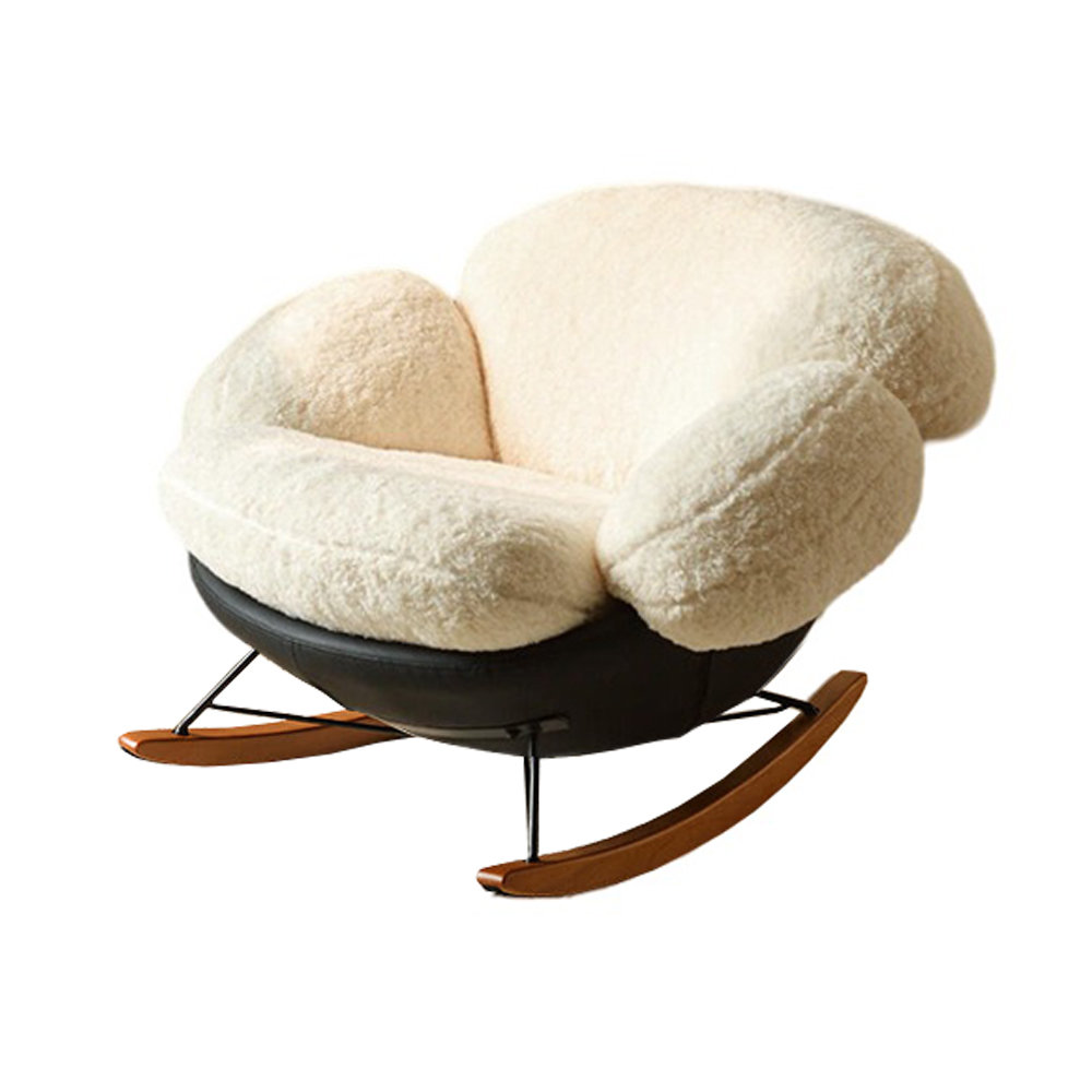 ChairVogue Ergonomic And Lamb Fleece Rocking Chair Metal Rocking Chair ...