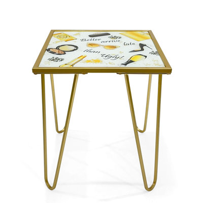 Bhairavi Glass Top End Table