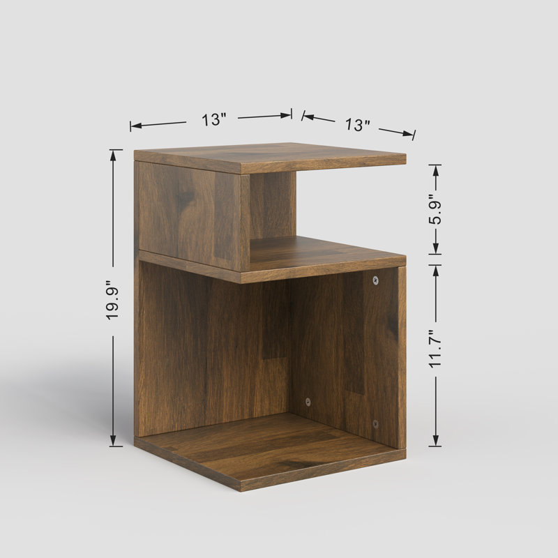 Carfi Modern 2-Tier Compact Bookshelf With Open Cube Design, Brown
