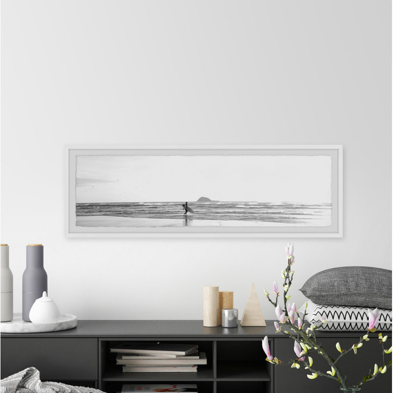 Early Morning Surf II 1 Piece Single Picture Frame Panoramic Wall Art, 25cm H x 76cm W x 3.81cm D