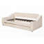 Lit de jour simple rembourré avec rangement Ports USB, beige - robuste et amp; Peu encombrant-485167716