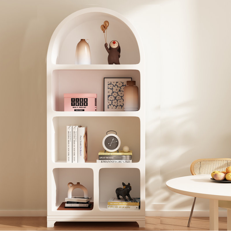 Simple Floor Home Cave Bookcase Geometric Bookcase, (4 Shelves) 71" H x 32" W x 12" D