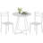 3-Piece Round Wood Dinette Set for 2 with Upholstered Chairs & Steel Frame-844300008-844300013-844300012