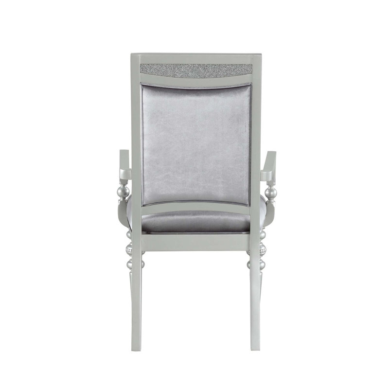 Fauteuil en tissu et finition platine, ensemble de 2
