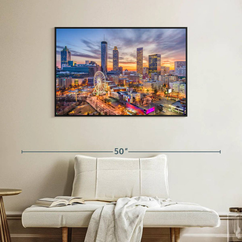 Atlanta Twilight Sky, Cadre flottant noir, 40 po x 27 po