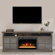 Anoushka TV Stand for TVs up to 78" with Electric Fireplace Included, Glass door