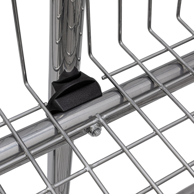 Chrome Rolling Laundry Cart with Basket and Hanging Bar