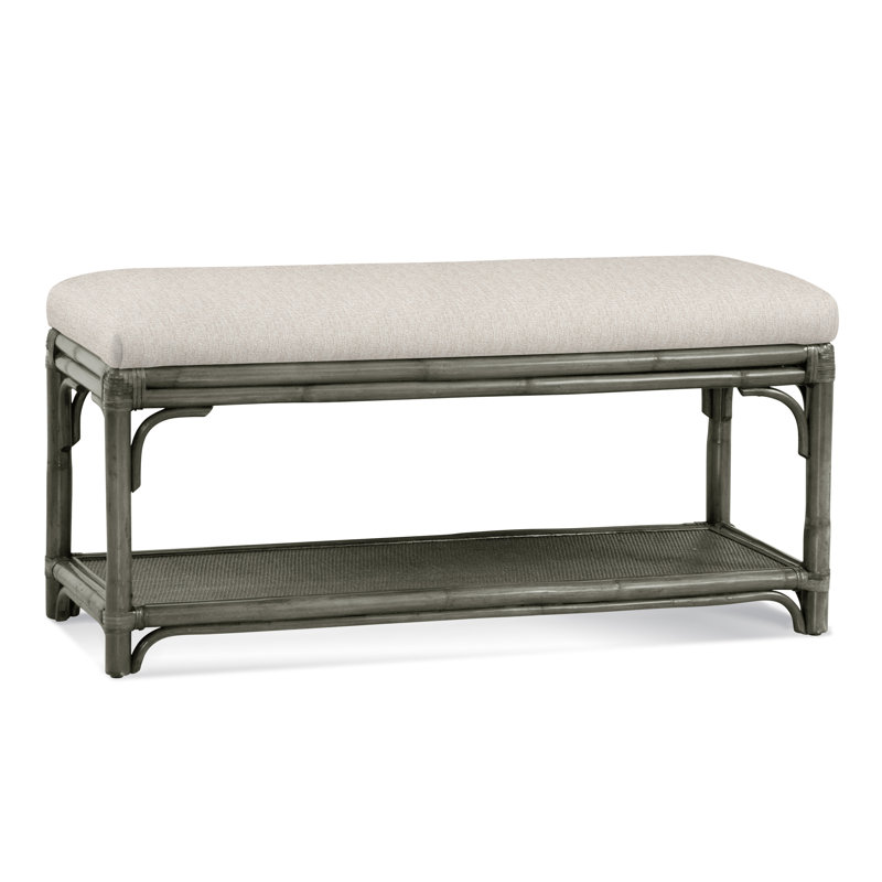Banc de rangement en osier Summer Retreat, Pierre grise, Performance Crypton des neiges; 0884-91