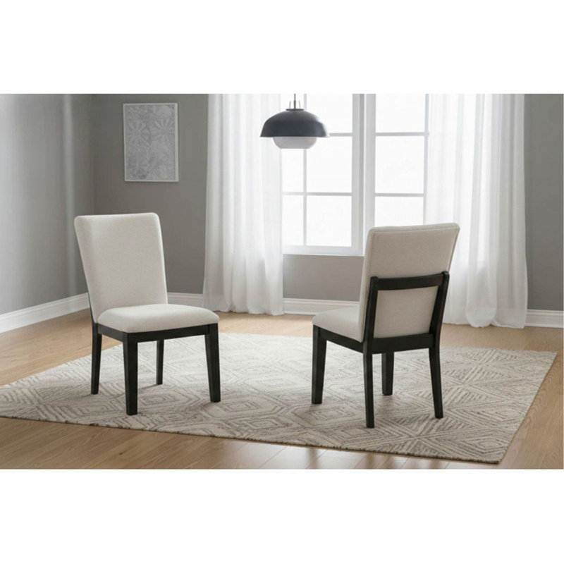 Ensemble de 2 chaises de salle à manger rembourrées, finition bois noir