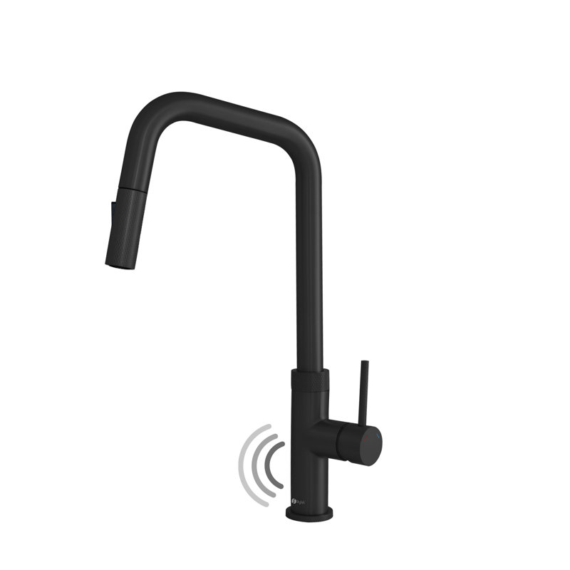 Single Handle Matte Black Pull Down Touchless Kitchen Faucet, Matte Black