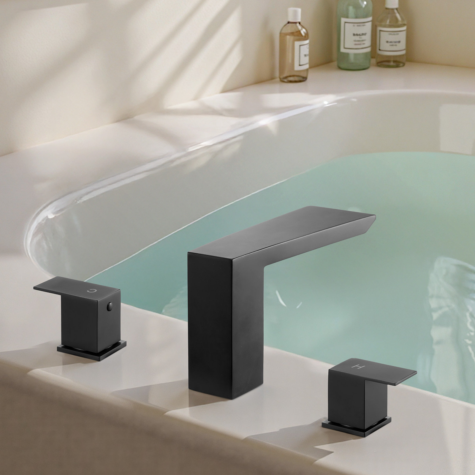VEVOR Roman Tub Faucet Bath Tubs Faucets Set with 2 Handles Matte Black