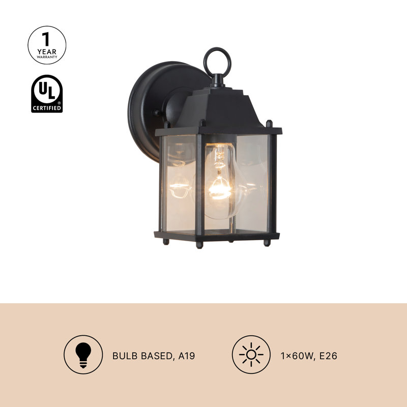 Grove 8-in Black dimmable Outdoor Exterior Wall Sconce