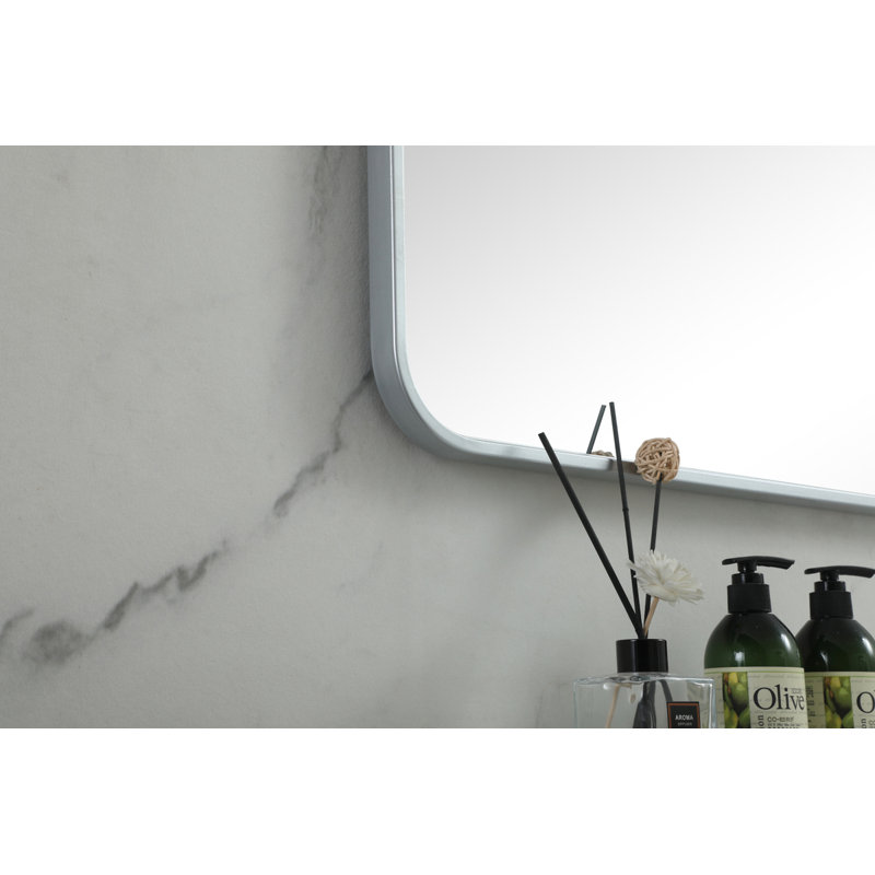 Miroir mural en métal, 48 po x 48 po, Argent