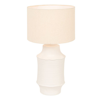 Stoneware Table Lamp With Linen Shade