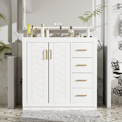 36'' Bathroom Vanity with Ceramic Sink Combo