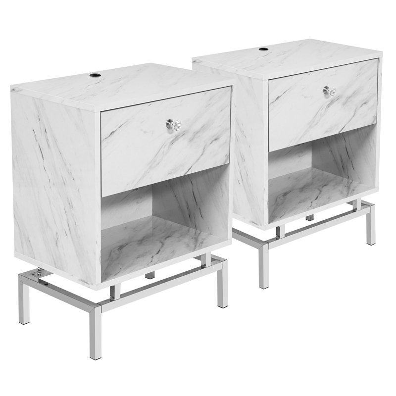 Breyelle Metal End Tables, White