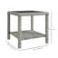 Table basse 19 po en osier, table de bout avec plateau en verre, rangement, gris foncé