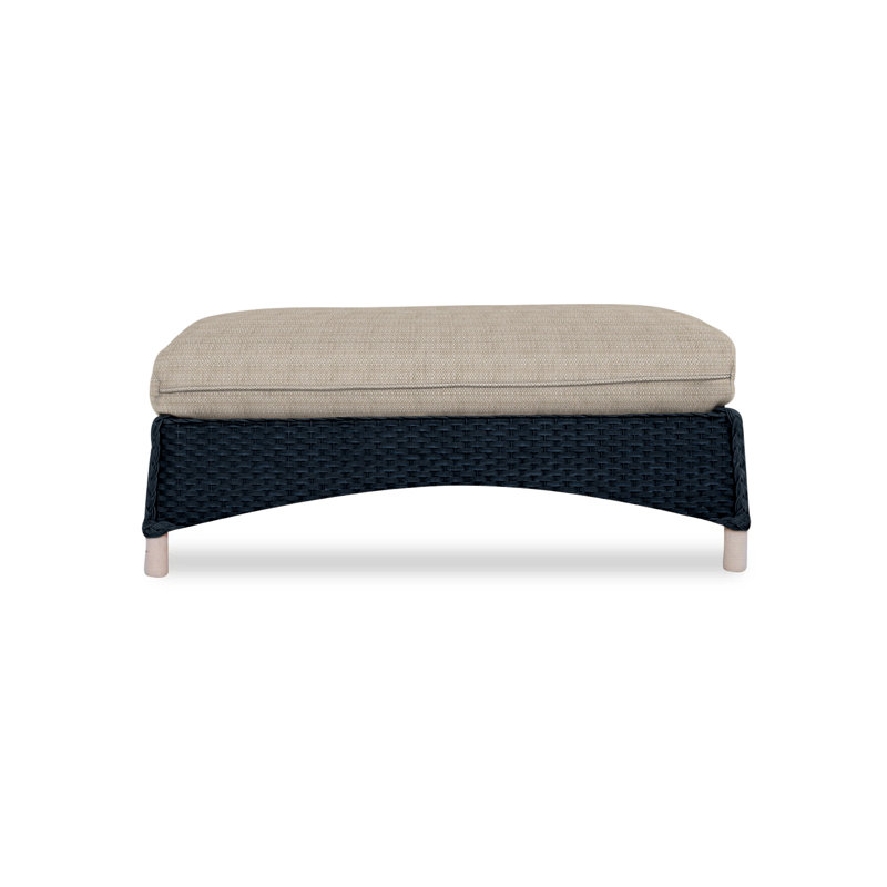 Mandalay Outdoor Ottoman, Beach Natural, Hickory