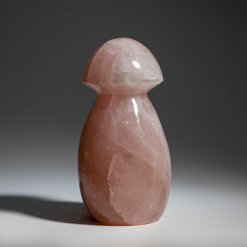 Genuine Polished Rose Quartz Reiki Crystal Mushroom (1.4 Lbs)