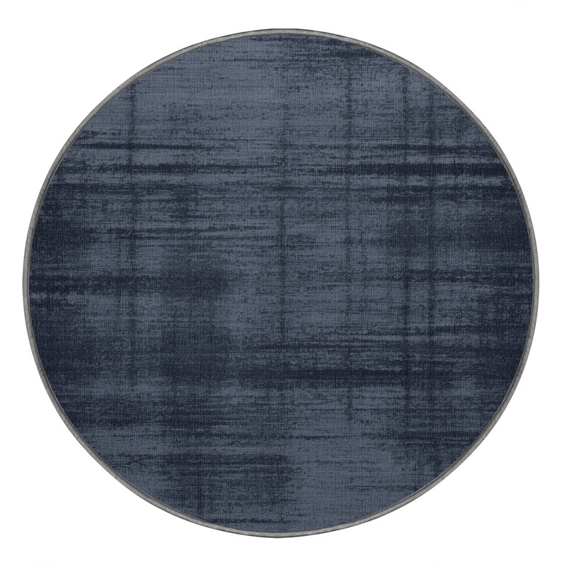 Tapis abstrait gris lavable à la machine, Rond 4 pi
