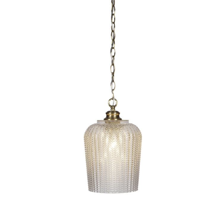 Chy Chain Hung Pendant Shown With 9" Textured Glass